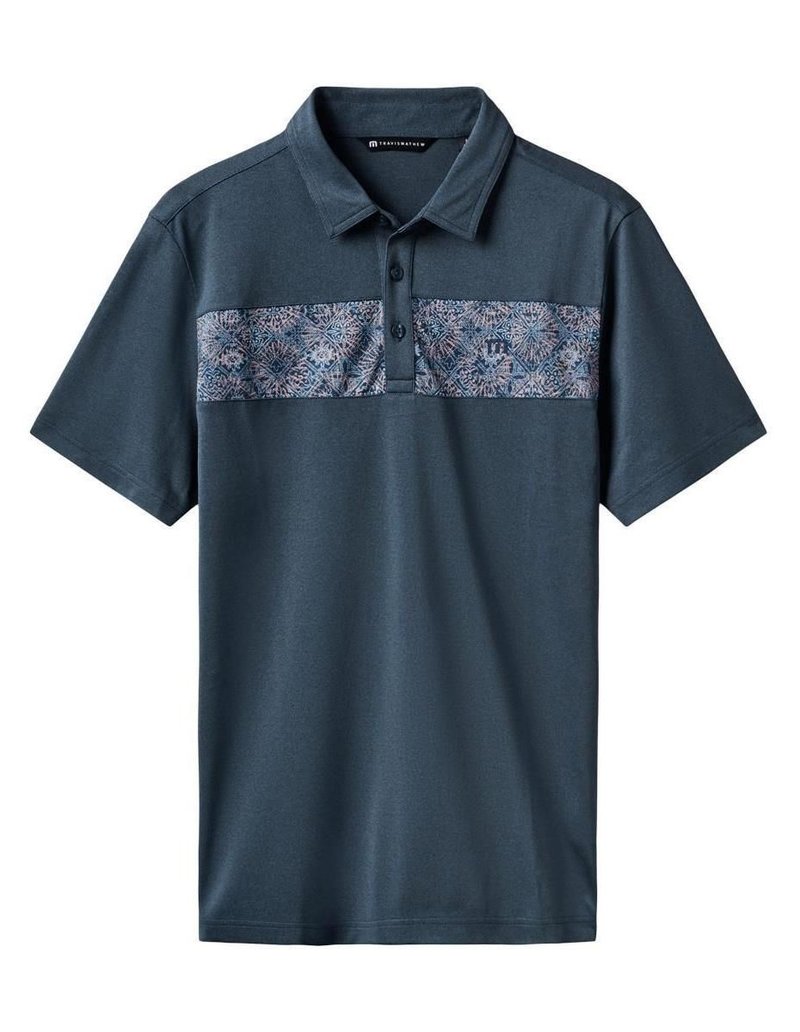 Travis Mathew Good Good Acropolis heren polo, mood indigo/vintage indigo