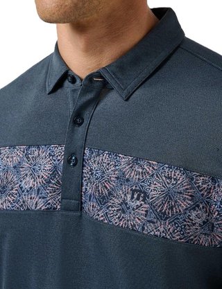 Travis Mathew Good Good Acropolis heren polo, mood indigo/vintage indigo
