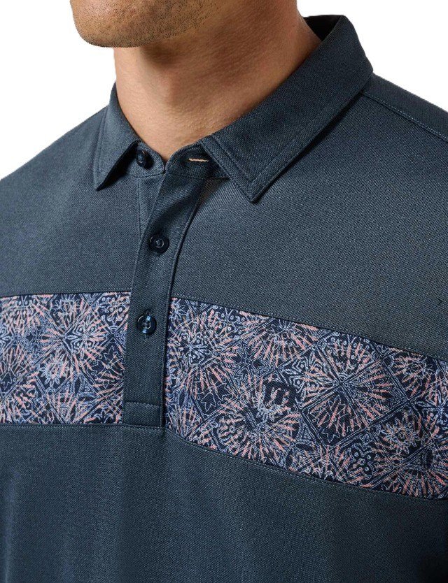 Travis Mathew Good Good Acropolis heren polo, mood indigo/vintage indigo