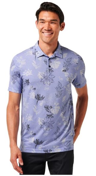 Travis Mathew Featherweight Cruise heren polo, heather violet storm
