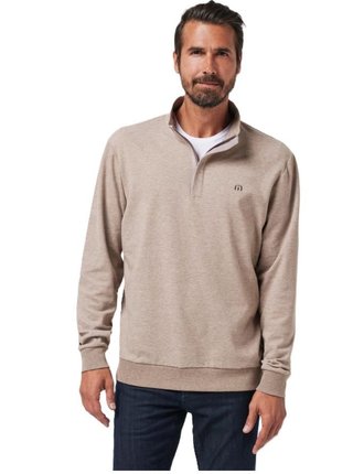Travis Mathew CLOUD QUARTER ZIP 2.0 heren fleece hoodie, portabella