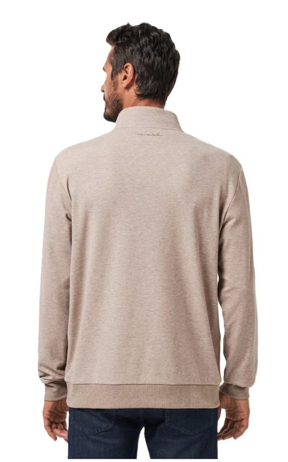 Travis Mathew CLOUD QUARTER ZIP 2.0 heren fleece hoodie, portabella