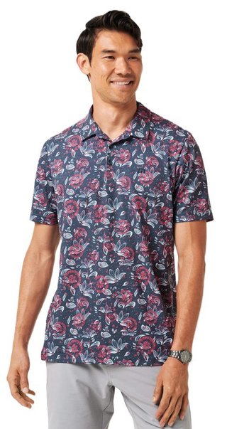 Travis Mathew FEATHERWEIGHT FLOURISH heren polo, mood indigo/vintage indigo