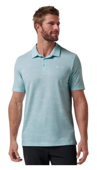 Travis Mathew Featherweight City heren polo, cory blue
