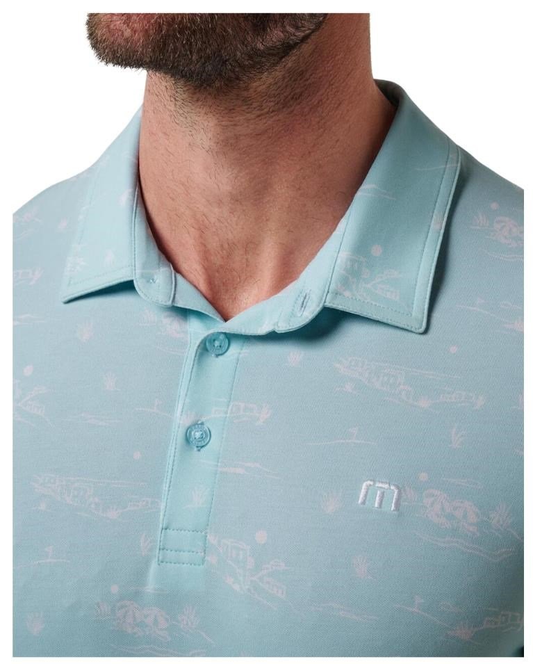 Travis Mathew Featherweight City heren polo, cory blue