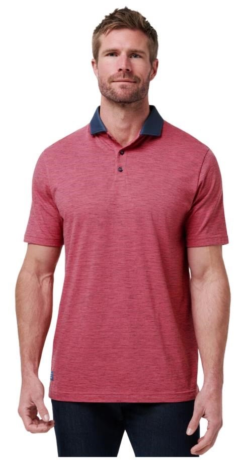 Travis Mathew Common Interest heren polo, rose wine