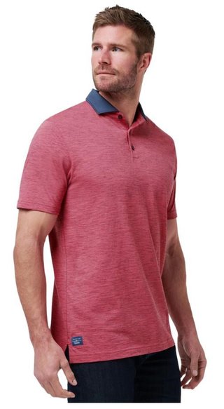 Travis Mathew Common Interest heren polo, rose wine