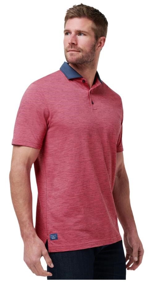 Travis Mathew Common Interest heren polo, rose wine