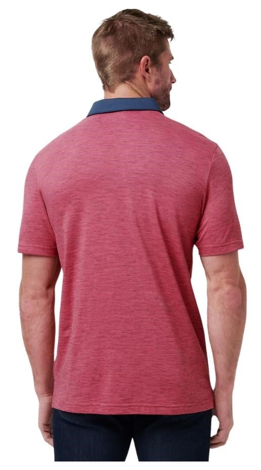 Travis Mathew Common Interest heren polo, rose wine