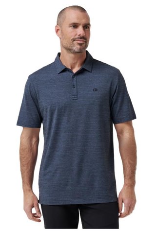 Travis Mathew The Heater heren polo, vintage indigo/black