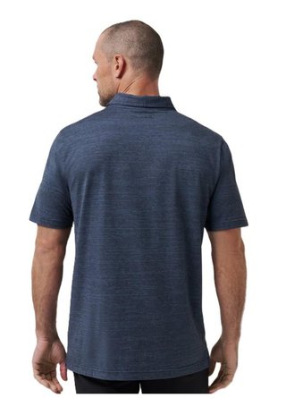 Travis Mathew The Heater heren polo, vintage indigo/black