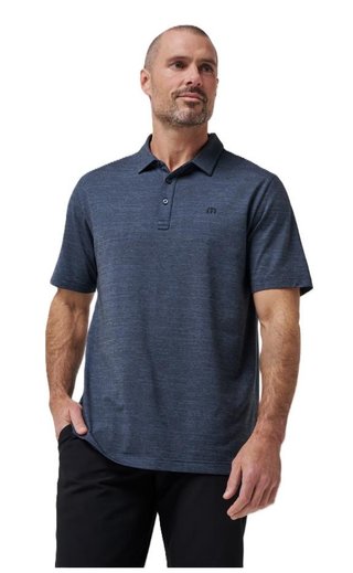Travis Mathew The Heater heren polo, vintage indigo/black