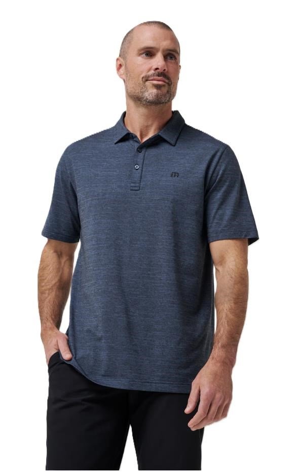 Travis Mathew The Heater heren polo, vintage indigo/black