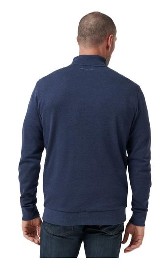 Travis Mathew CLOUD QUARTER ZIP 2.0 heren fleece hoodie, heather blue
