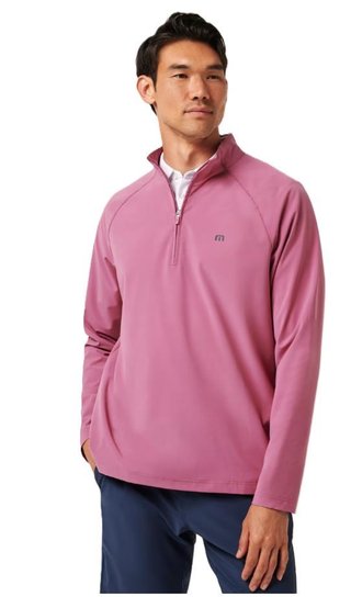 Travis Mathew Air Tram Quarter Zip heren hoodie, rose wine