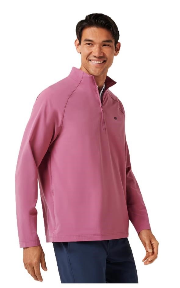 Travis Mathew Air Tram Quarter Zip heren hoodie, rose wine