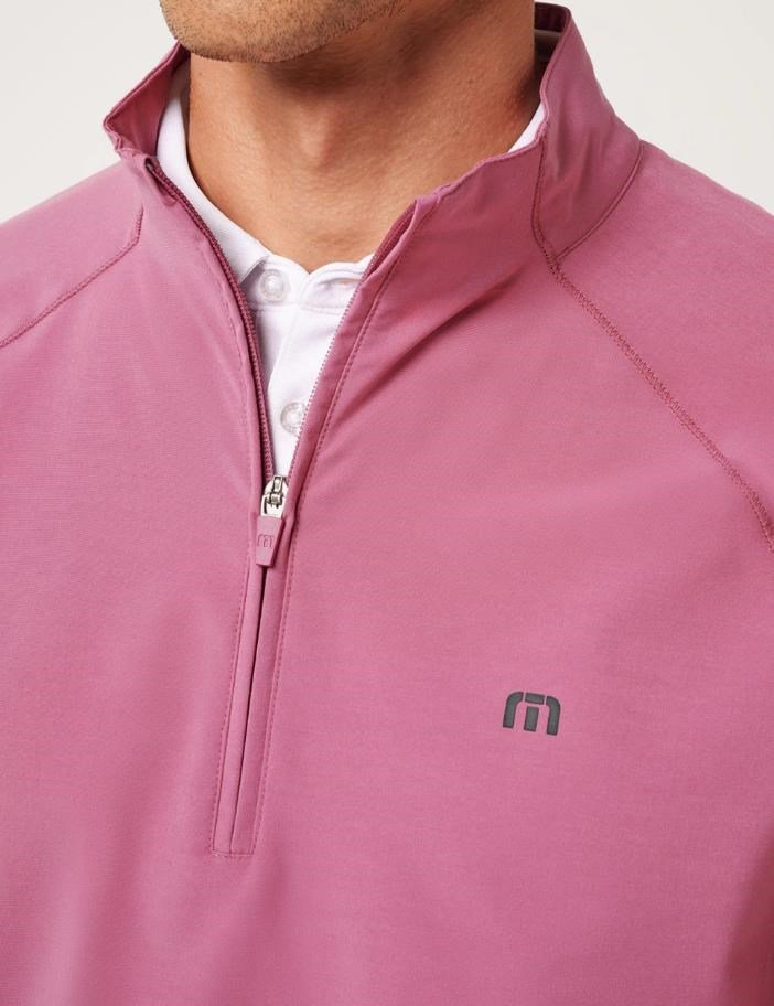 Travis Mathew Air Tram Quarter Zip heren hoodie, rose wine