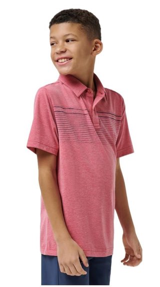 Travis Mathew FINAL CALL junior polo, rose wine