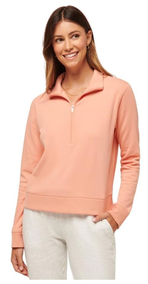 Travis Mathew Cloud Fleece Half-Zip dames sweatshirt, canyon sunset