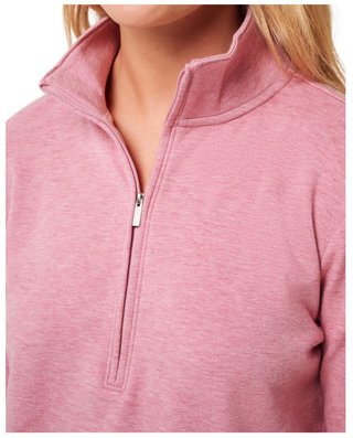 Travis Mathew Cloud Fleece Half-Zip dames sweatshirt, heather foxglove