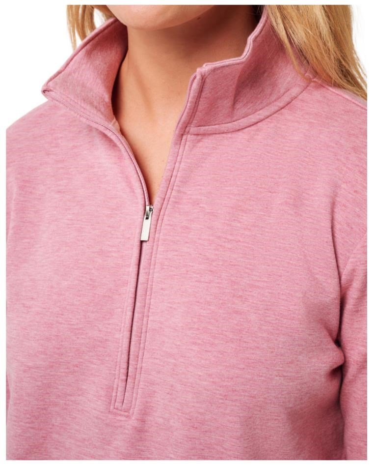 Travis Mathew Cloud Fleece Half-Zip dames sweatshirt, heather foxglove