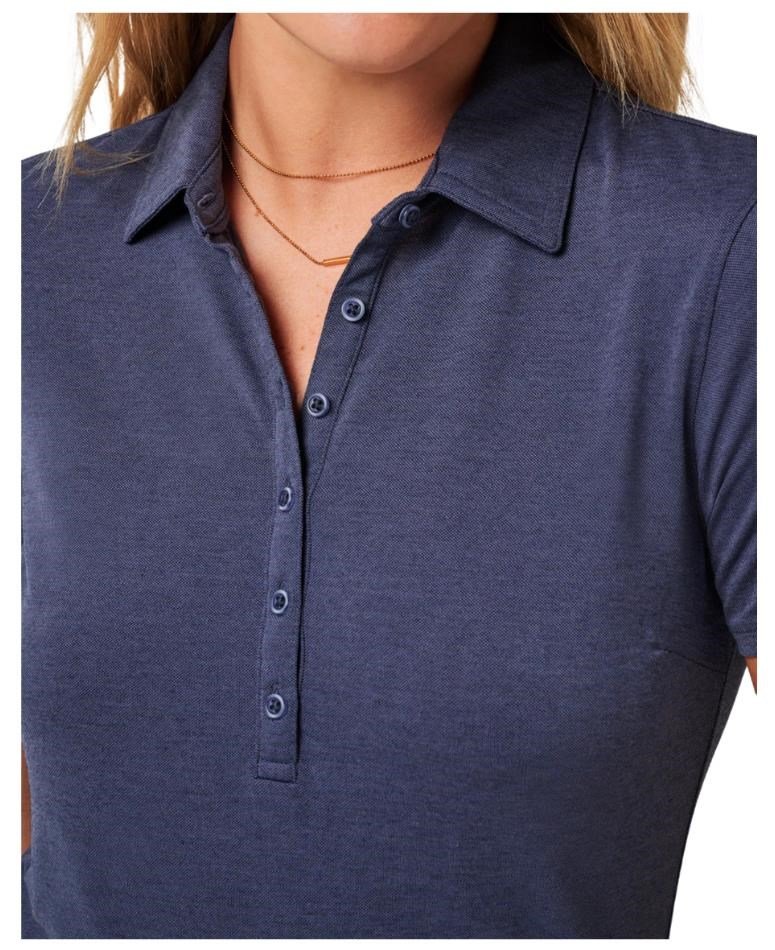 Travis Mathew Featherweight Active dames polo, heather navy blazer