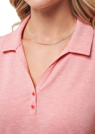 Travis Mathew Featherweight Active 2.0 Sleeveless dames polo, heather porcelain rose