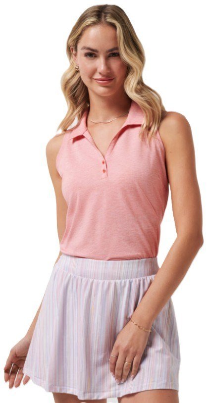 Travis Mathew Featherweight Active 2.0 Sleeveless dames polo, heather porcelain rose