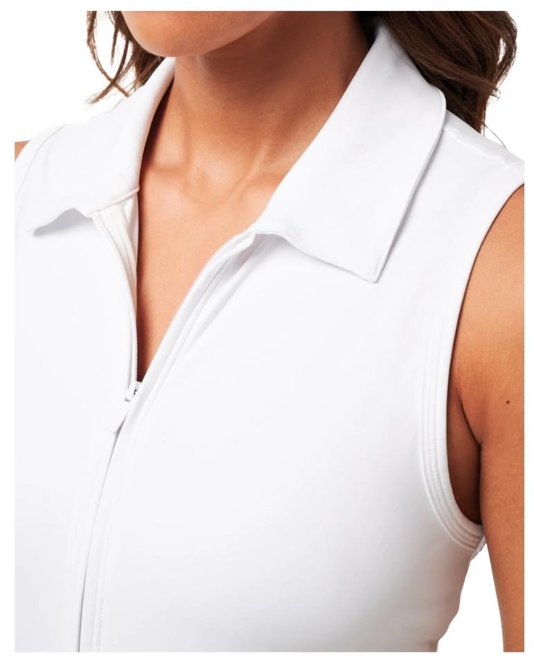 Travis Mathew Moveknit Sleeveless Polo damesjurk, wit