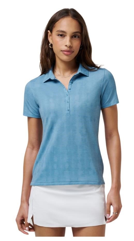 Travis Mathew Featherweight Active Printed dames polo, smoke blue multi