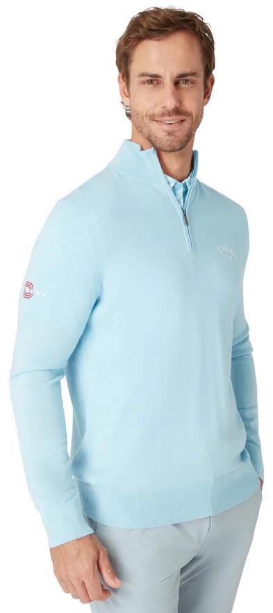 Callaway 1/4 Blended Merino heren trui, arctic paradise