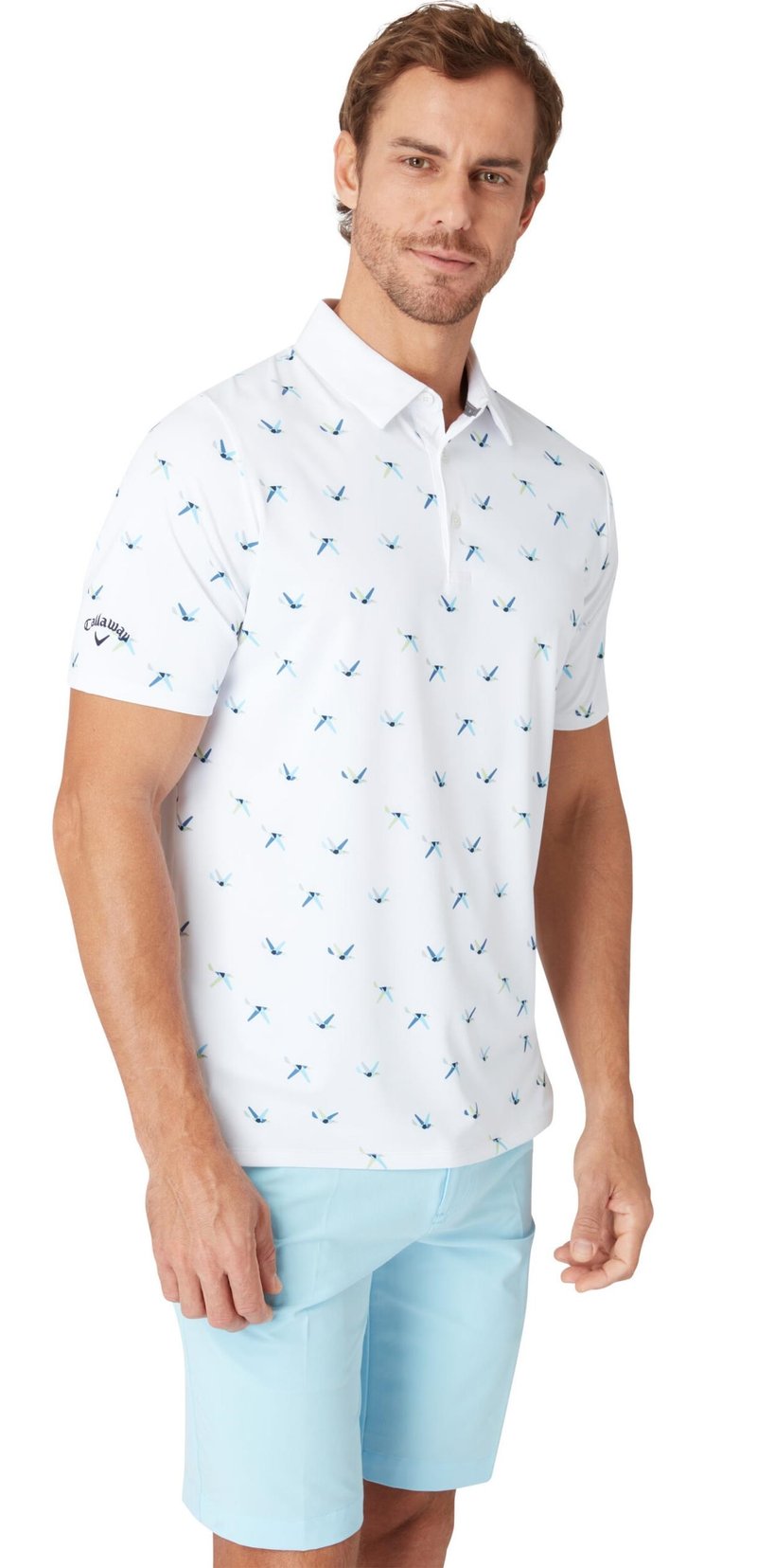 Callaway All Over Birdie heren polo, bright white