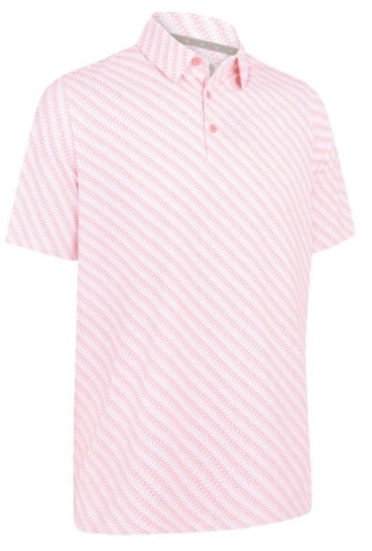 Callaway Twill Print heren polo, strawberry pink