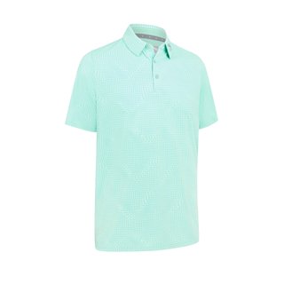 Callaway Warped Gingham Print heren polo, neptune green