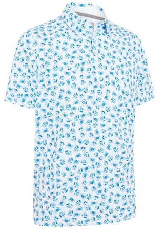 Callaway Crab Novelty Print heren polo, bright white