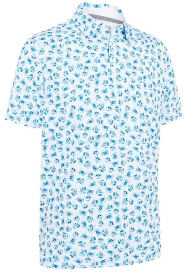 Callaway Crab Novelty Print heren polo, bright white