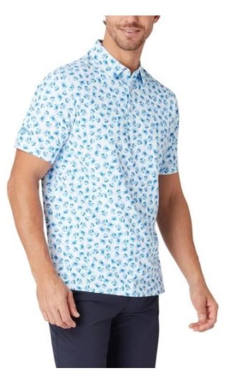 Callaway Crab Novelty Print heren polo, bright white