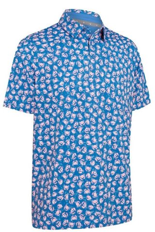 Callaway Crab Novelty Print heren polo, galaxy blue