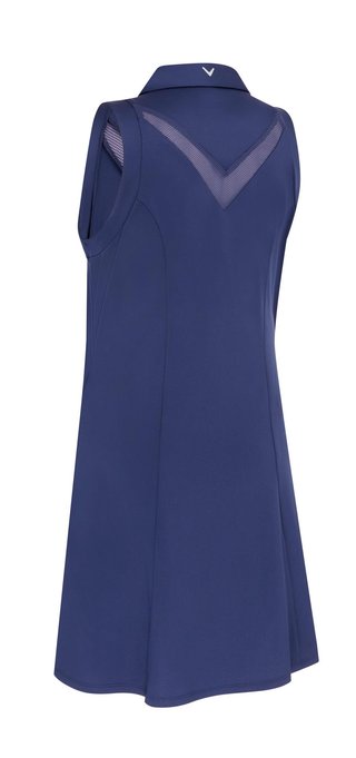 Callaway Flounce Dress with Mesh dames jurk, peacoat