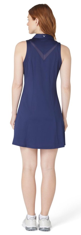 Callaway Flounce Dress with Mesh dames jurk, peacoat