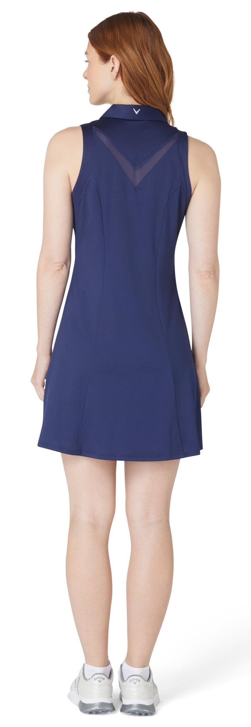 Callaway Flounce Dress with Mesh dames jurk, peacoat
