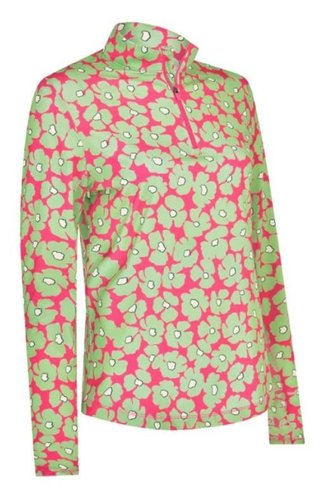 Callaway Floral Printed Sun Protection dames top, cheeky pink