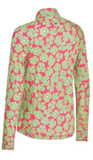 Callaway Floral Printed Sun Protection dames top, cheeky pink