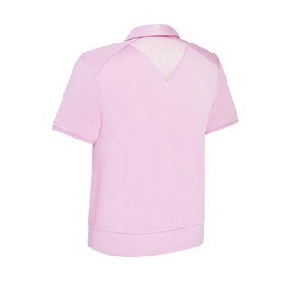 Callaway Waist Length Mesh Detail Short Sleeve dames polo, orchid