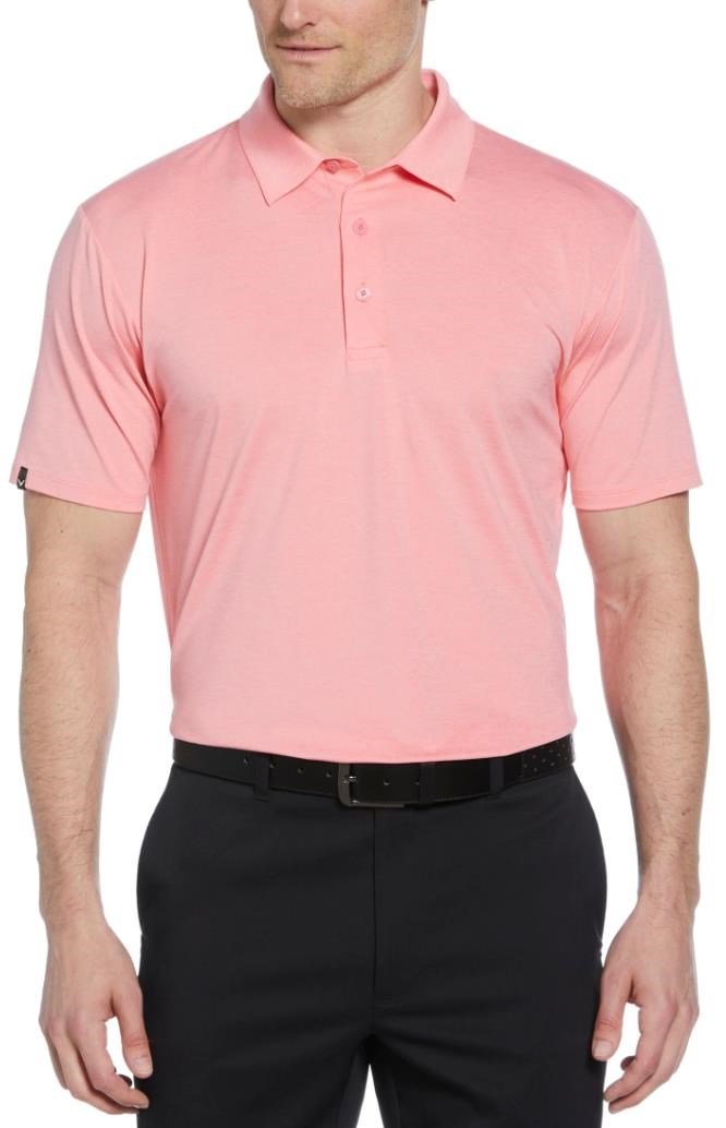 Callaway Premium Heathered heren polo, strawberry pink heather