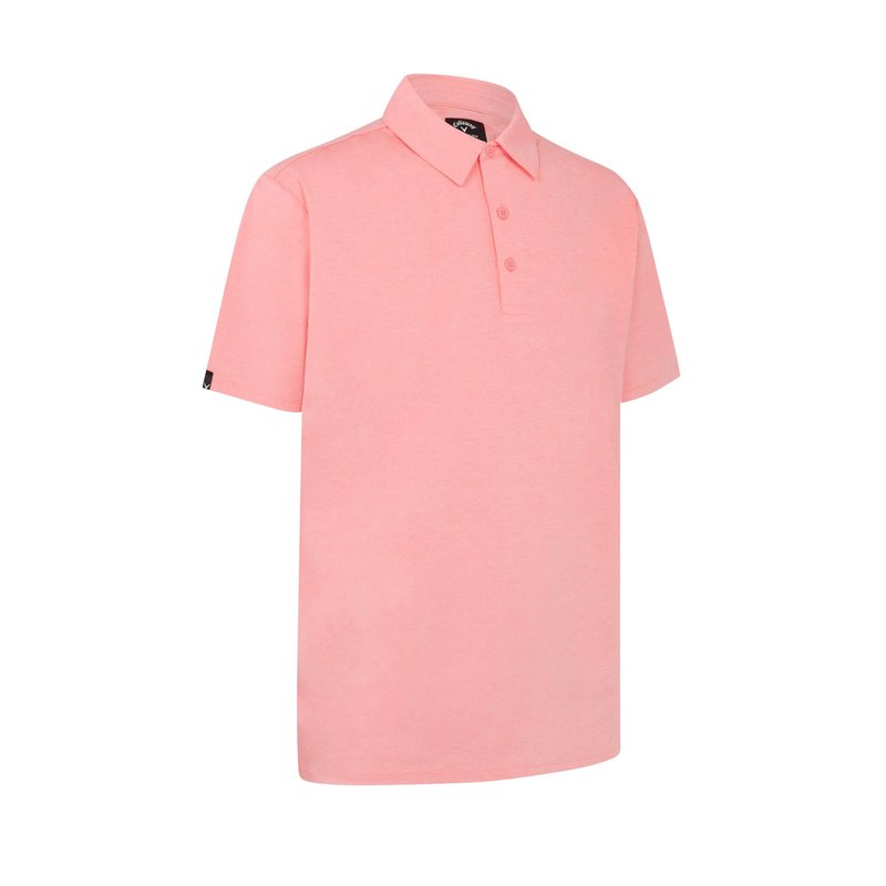 Callaway Premium Heathered heren polo, strawberry pink heather