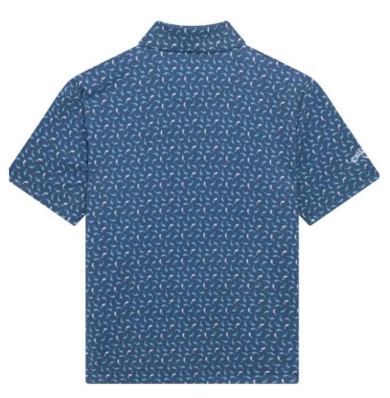 Callaway Dolphin Print junior polo, peacoat