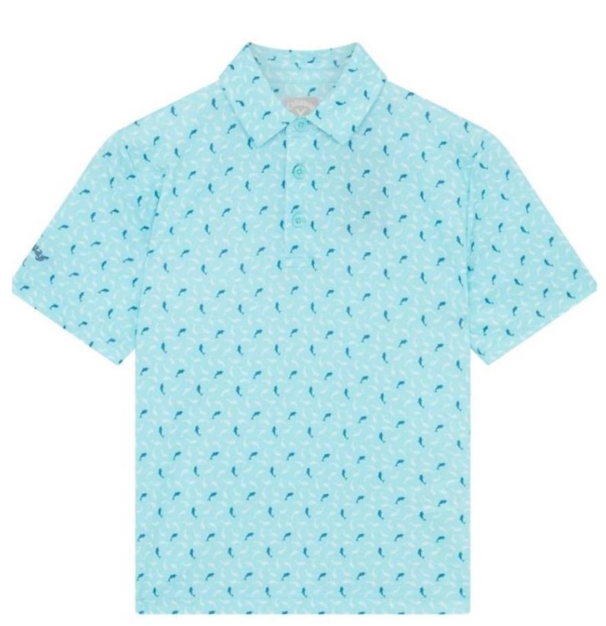 Callaway Dolphin Print junior polo, blue radiance