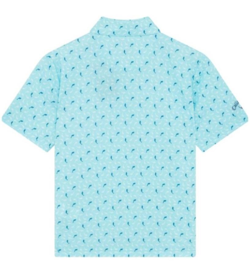 Callaway Dolphin Print junior polo, blue radiance
