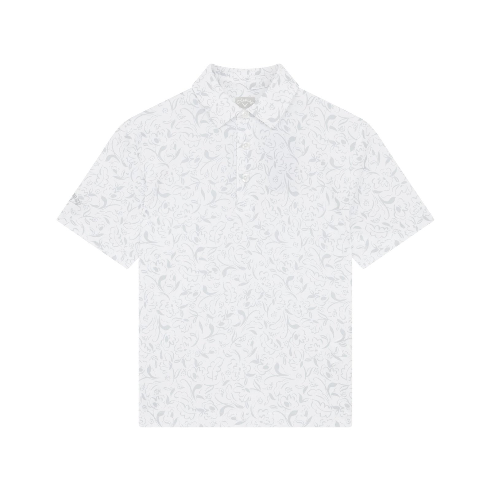 Callaway Floral Print junior polo, bright white